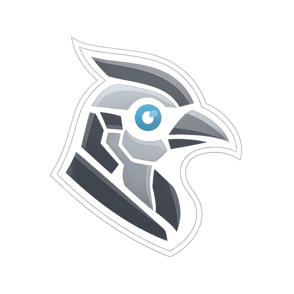 Kafater logo — robot bird